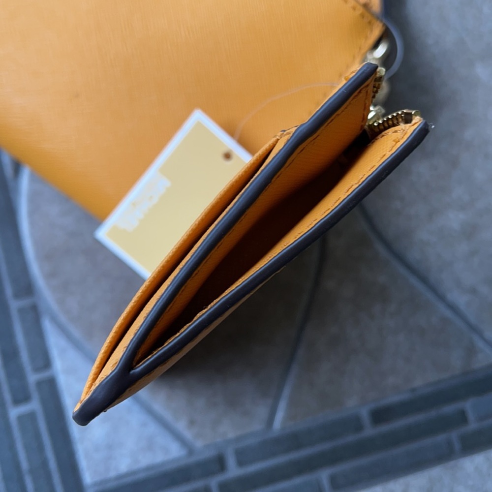 Michael Kors Jet Set Travel Marigold Small Top Zip Coinpouch with ID Key Holder - Picture 7 of 16